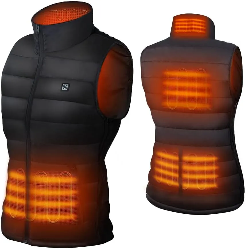 DR.PREPARE Heated Vest, Lightweight Heating Vest, 3 Heat Levels, 6 Heat Zones, Adjustable Size (Battery Not Included)