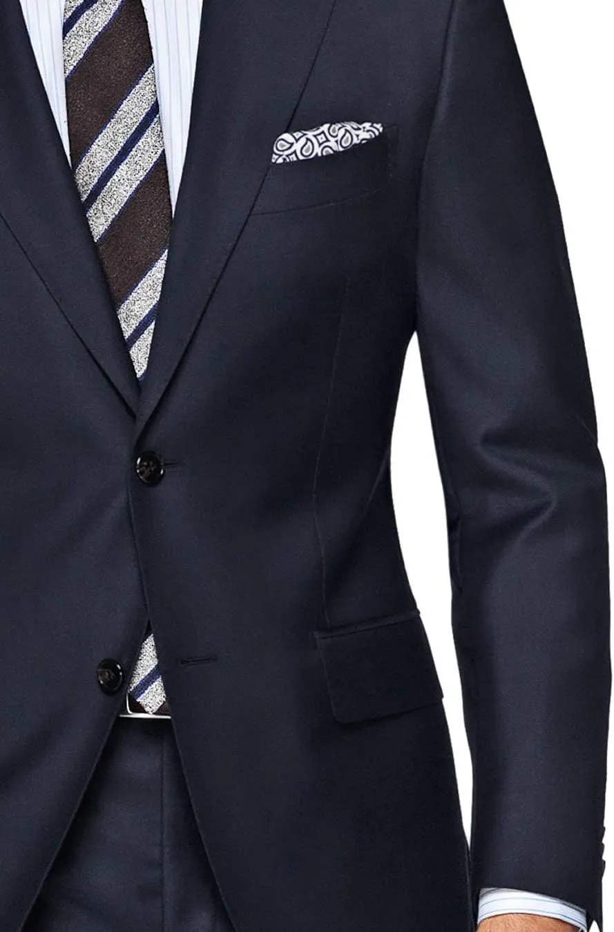DTI GV Executive Italian Men's Two Button Wool Suit Jacket with Pant 2 Piece Set