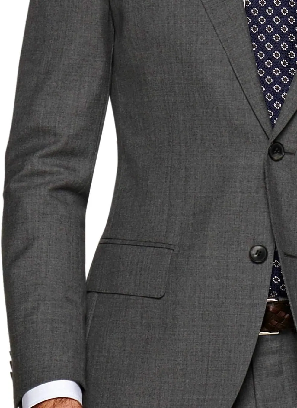 DTI GV Executive Italian Men's Two Button Wool Suit Jacket with Pant 2 Piece Set