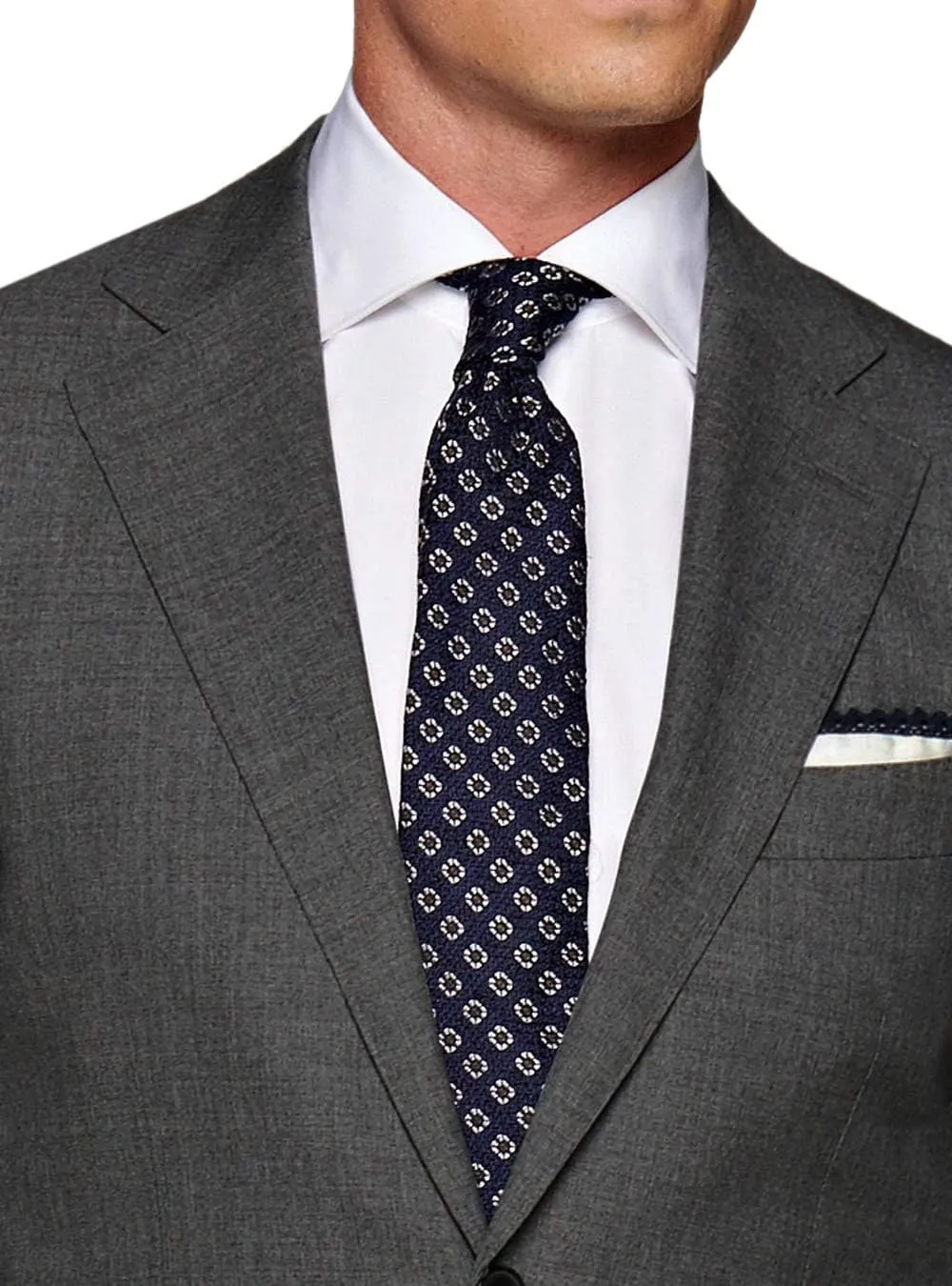 DTI GV Executive Italian Men's Two Button Wool Suit Jacket with Pant 2 Piece Set