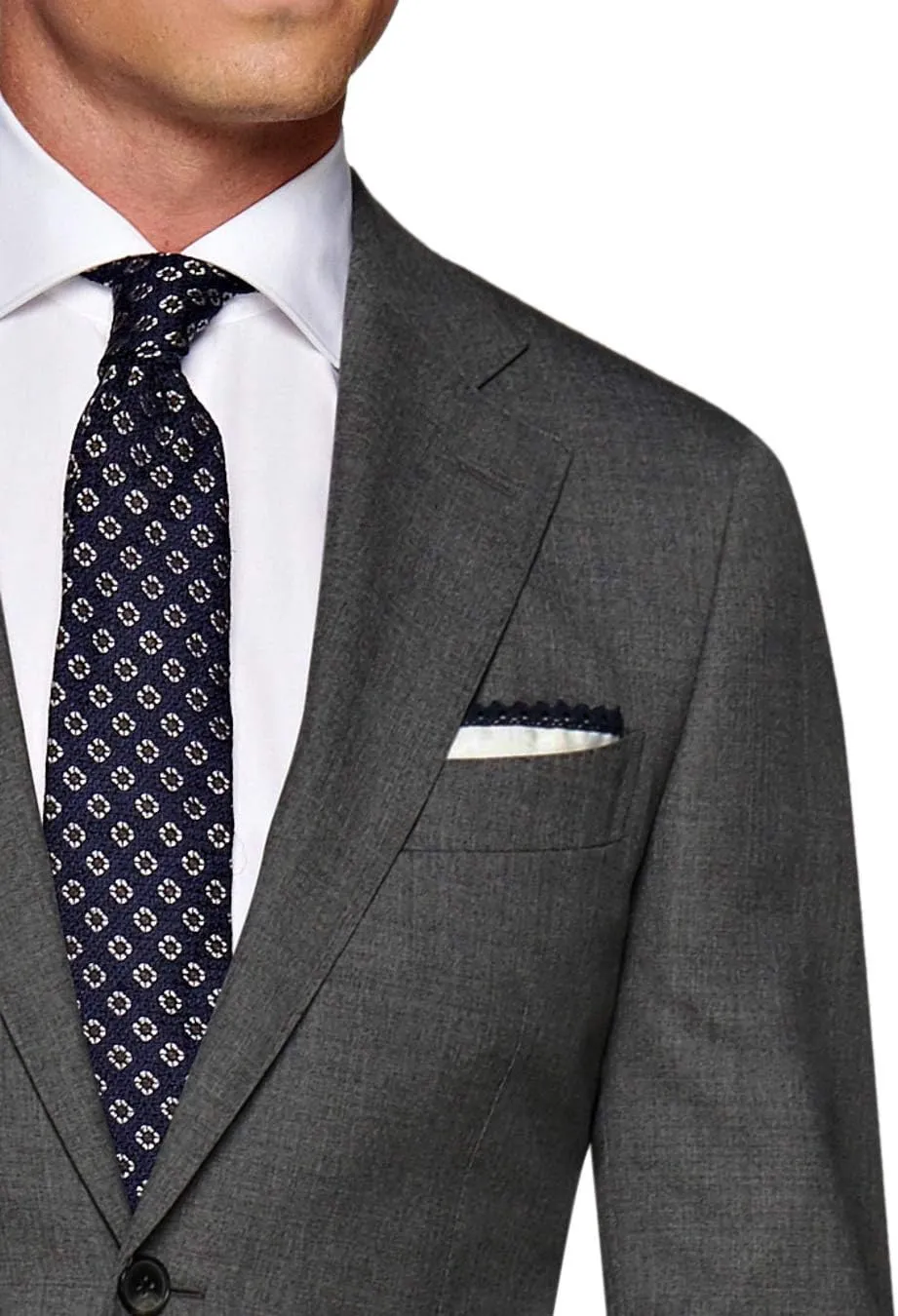 DTI GV Executive Italian Men's Two Button Wool Suit Jacket with Pant 2 Piece Set