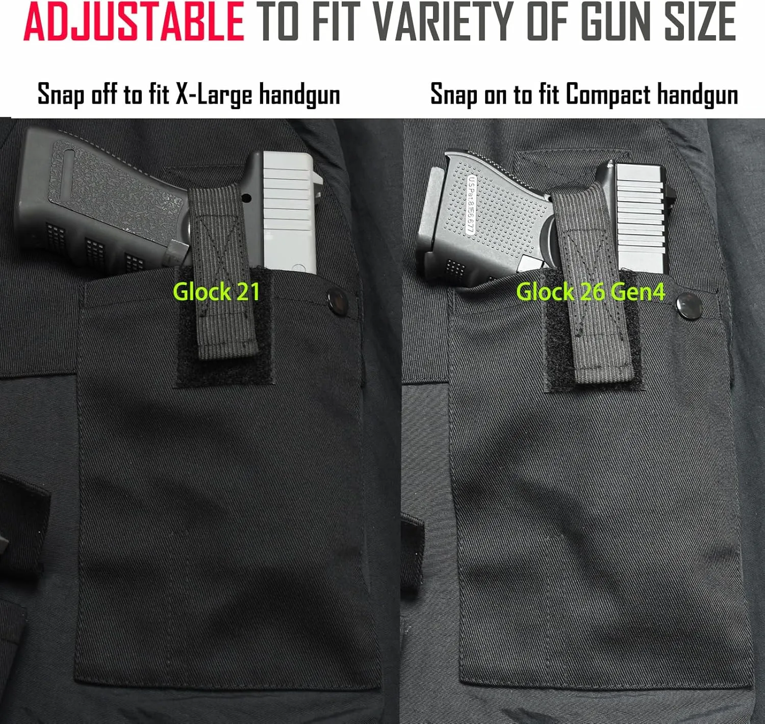EDTREK Men's Concealed Carry Vest With Two Holster Inside - Urban Gun Vest With Zipped Chest Pocket