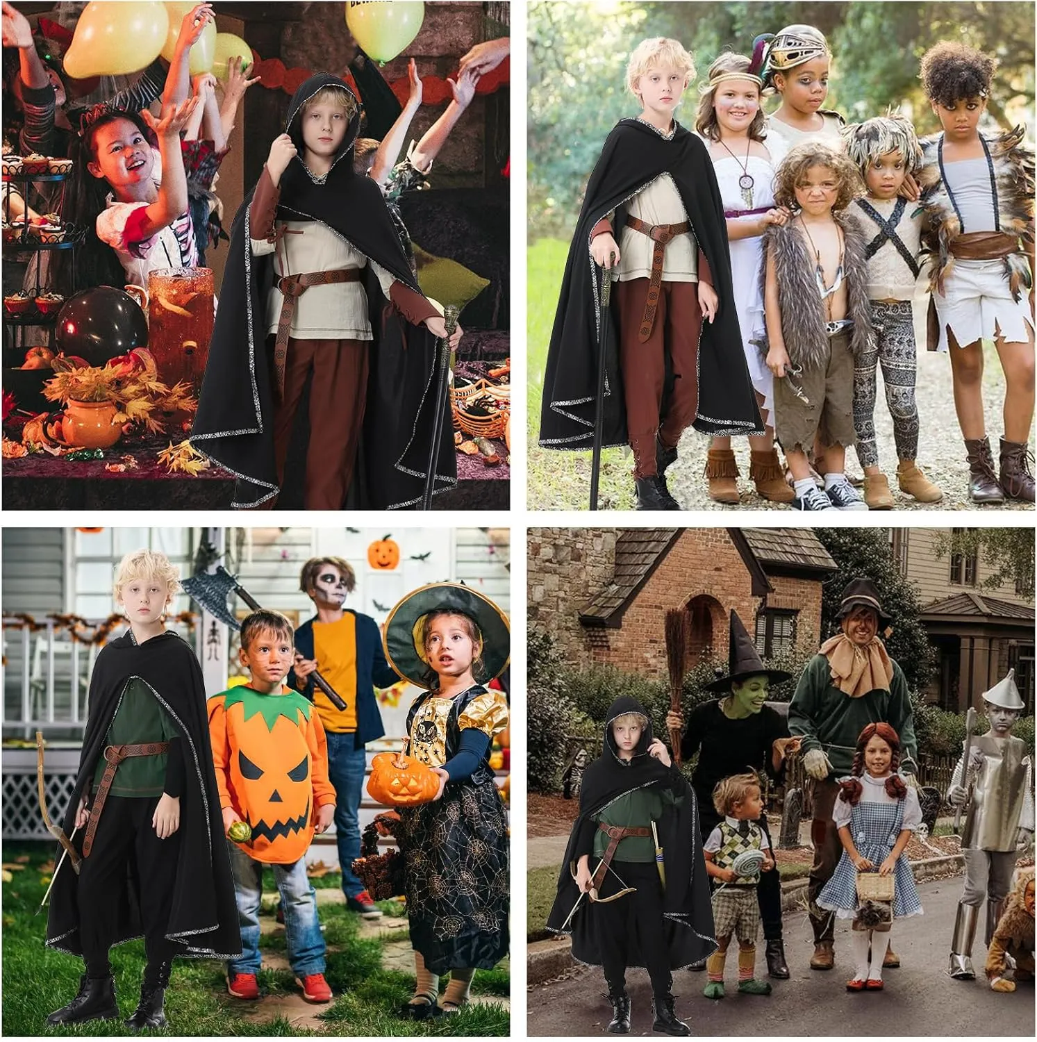 Ezuwail Boys Renaissance Costumes Outfit Kids Medieval Viking Costume Sets for Halloween, Ren Fair