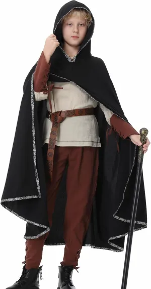 Ezuwail Boys Renaissance Costumes Outfit Kids Medieval Viking Costume Sets for Halloween, Ren Fair