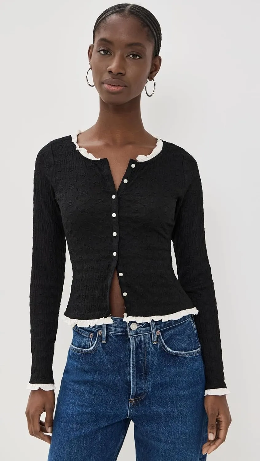 Free People Women's Black Bird Cardi