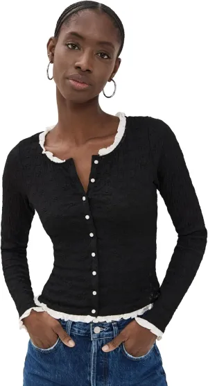 Free People Women's Black Bird Cardi
