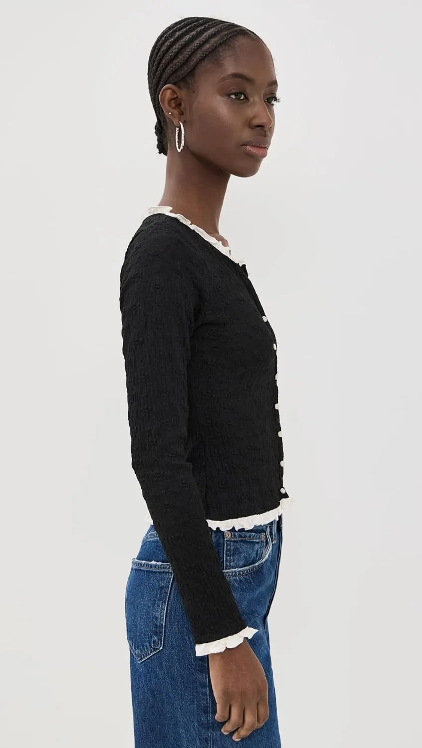 Free People Women's Black Bird Cardi