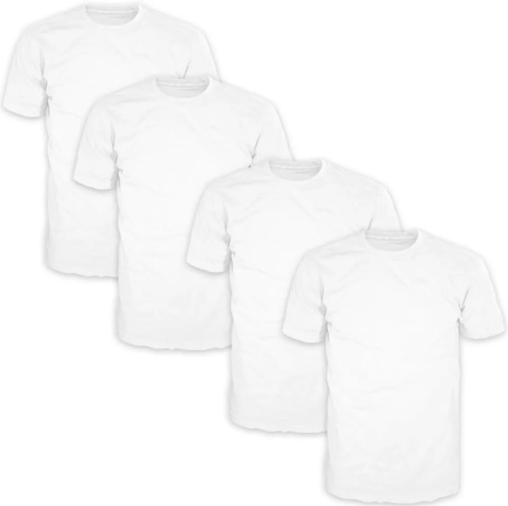 FSD Basic Plain Crew Neck Short Sleeve T-Shirts for Men (Pack of 4 Regular -5XL, Big and Tall)