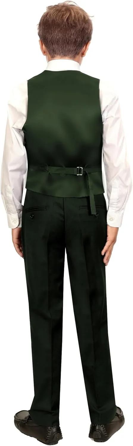 Gioberti 5 Piece Boys Formal Vest, Pants, Dress Shirt & Tie Set