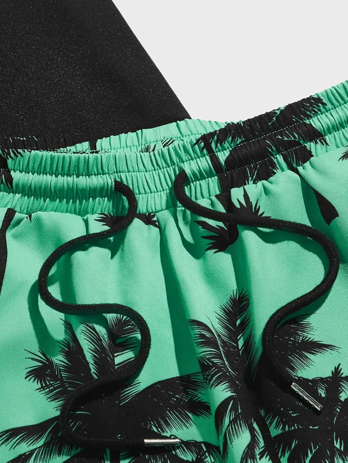 GORGLITTER Men's 2 Piece Short Sleeve Graphic Tee Hawaiian Printed Drawstring Shorts Set