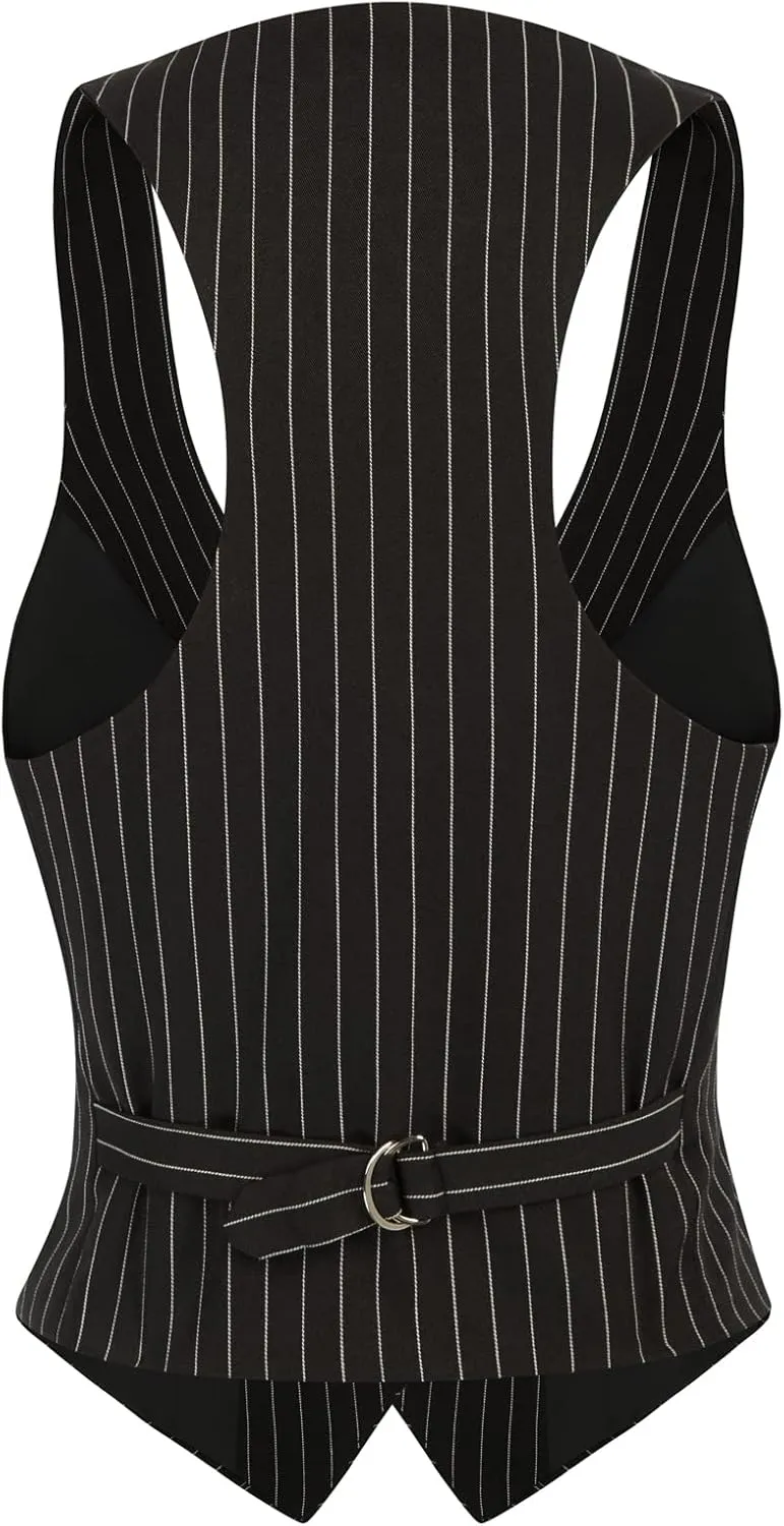 GRACE KARIN Womens Vest Top 2025 Trendy Academia Steampunk Waistcoat Racerback Vest BlazerRuns Small, Suggest Size Up