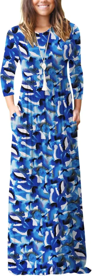 GRECERELLE Womens 2024 Maxi Dresses Long Sleeve Casual Long T Shirt Dress Travel Vacation Outfits