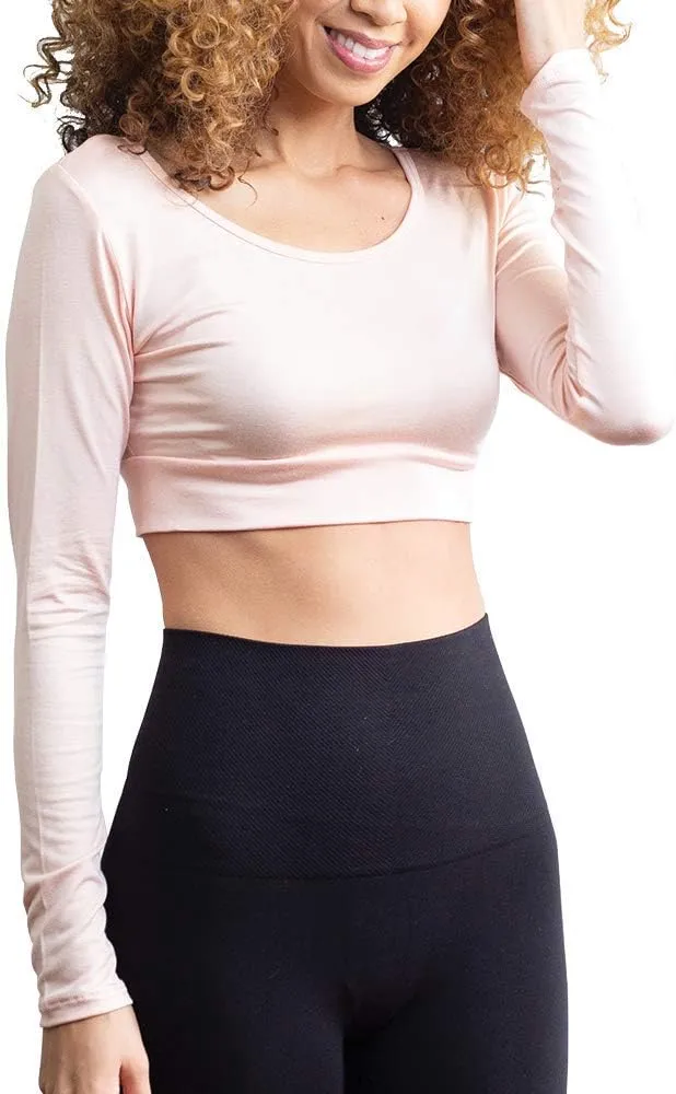 HALFTEE Long Sleeve Layering Tee - Demi Cami for Women & Teens | Cute Crop Top