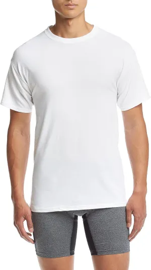 Hanes Ultimate Men's 4-Pack FreshIQ Stretch Crew, White, X-Large