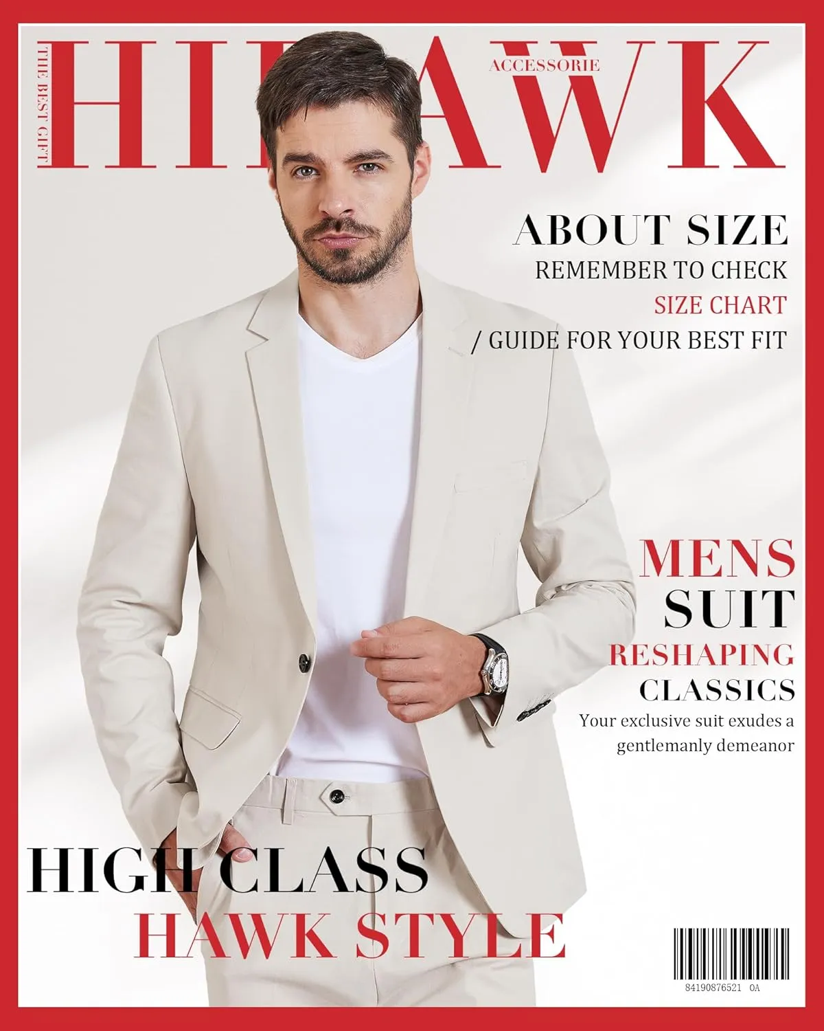 Hihawk Men 2 Piece Regular Fit Linen Suit, Casual Blazer Pants Set, Lightweight Jacket Trouser for Wedding Prom