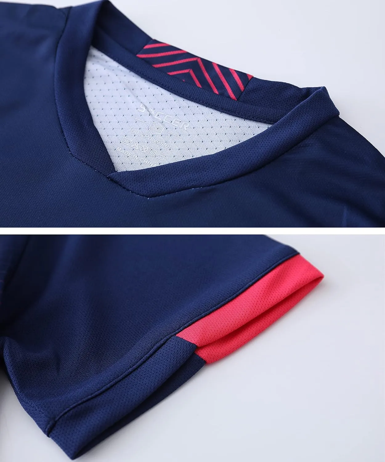 Hiheart Boys Quick Dry Short Sleeve T-shirt and Mesh Shorts Soccer Set