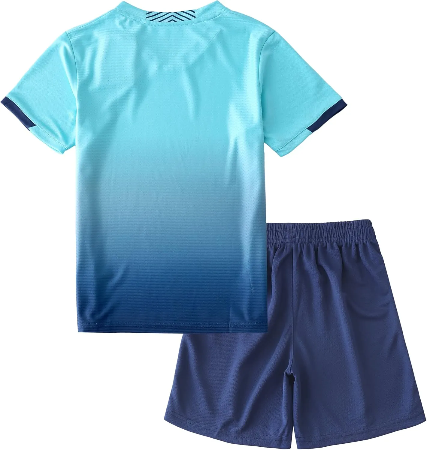 Hiheart Boys Quick Dry Short Sleeve T-shirt and Mesh Shorts Soccer Set