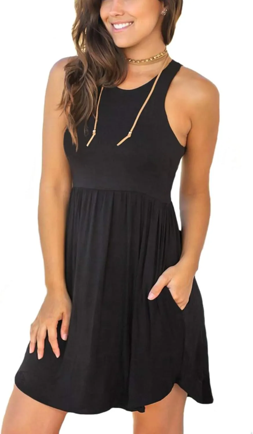 HiMONE Vacation Dresses for Women 2025 Summer Dress Women's Casual Sundresses Casual Beach Petite Sun Dress XS-2XL
