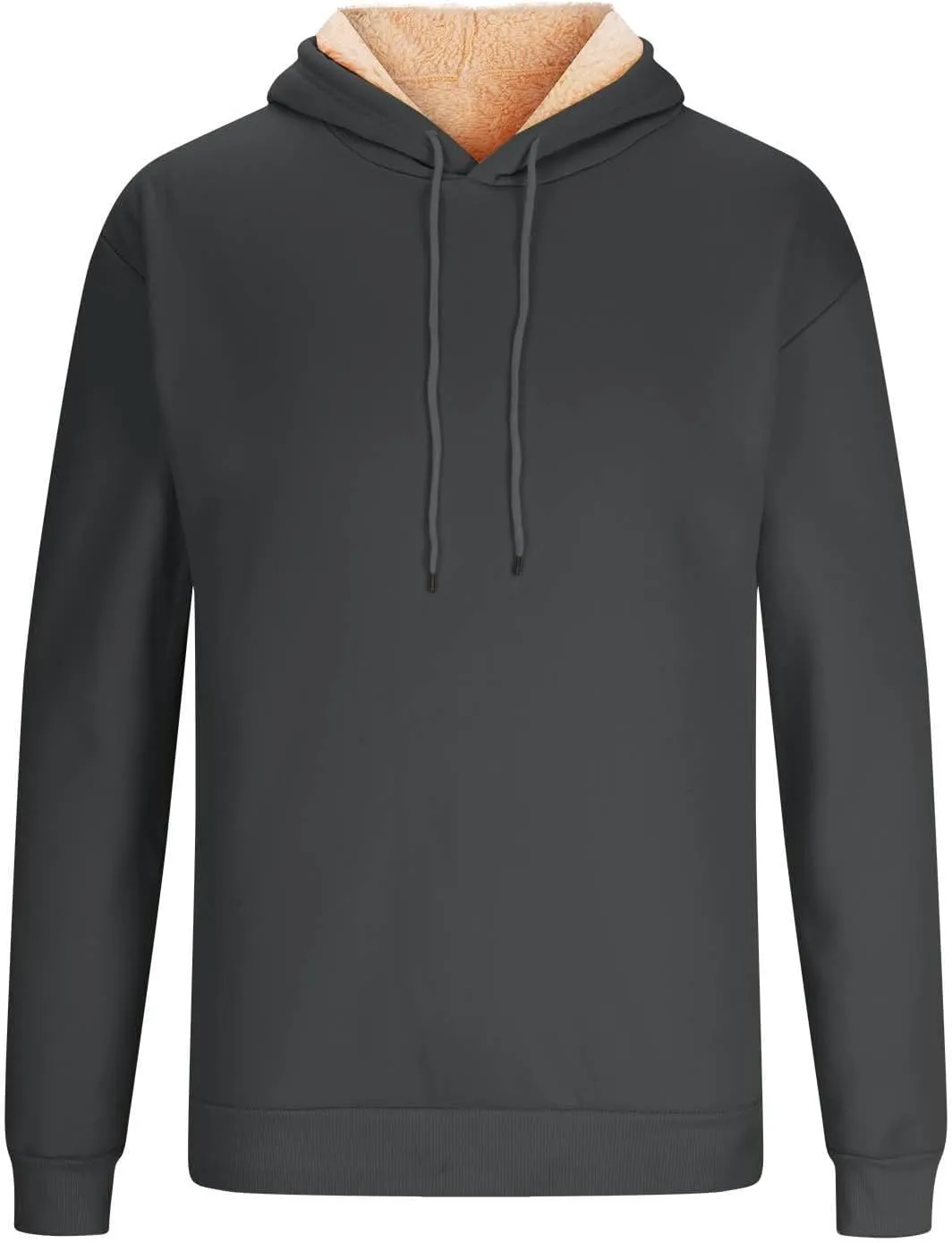 Hoodies for Men Long Sleeve Drawstring Hoodies Soild Hooded Shirt Winter Thick Pullover Basic Hoodie Kangaroo Pocket
