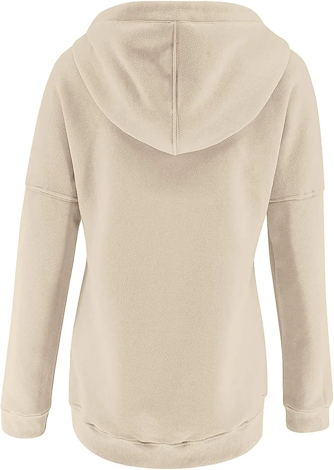 Hoodies for Women Button Collar Drawstring Lightweight Hooded Sweatshirt Casual Long Sleeve Pullover Tops Trendy Fall Clothes