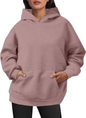 Hoodies for Women Trendy Oversized Sweatshirts Casual Fleece Long Sleeve Pullover Fall Outfits 2024 with Pocket