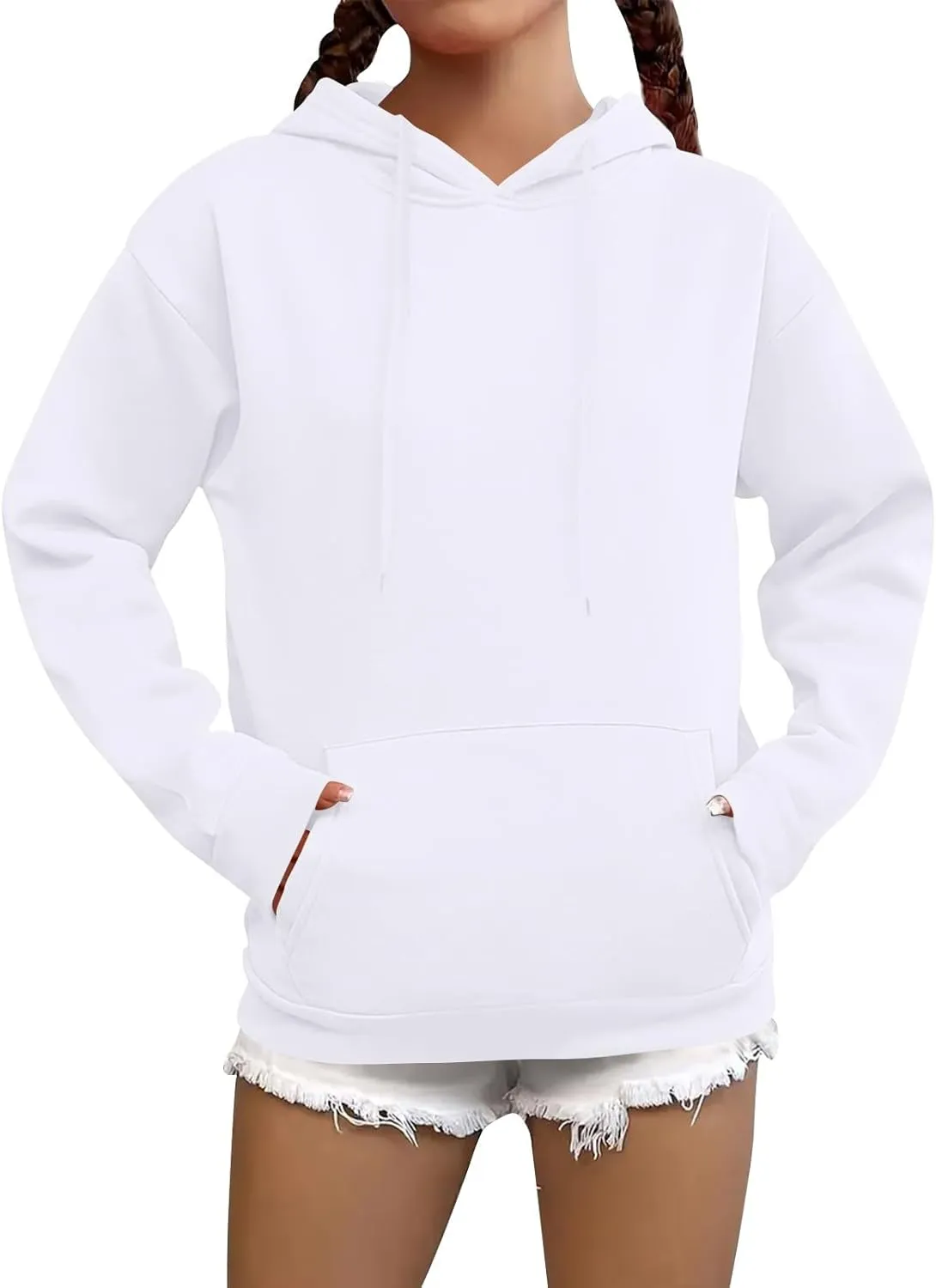 Hoodies for Women Trendy Tunic Hoodie Pullover Simple Long Sleeve Comfy Y2k Hoodie Sweatshirts Loose Fit Hoodie