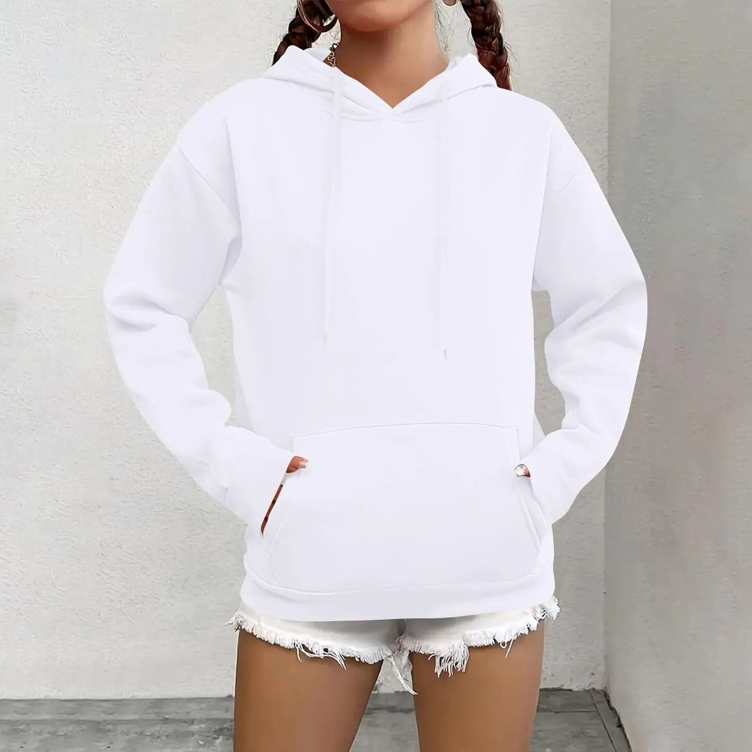 Hoodies for Women Trendy Tunic Hoodie Pullover Simple Long Sleeve Comfy Y2k Hoodie Sweatshirts Loose Fit Hoodie