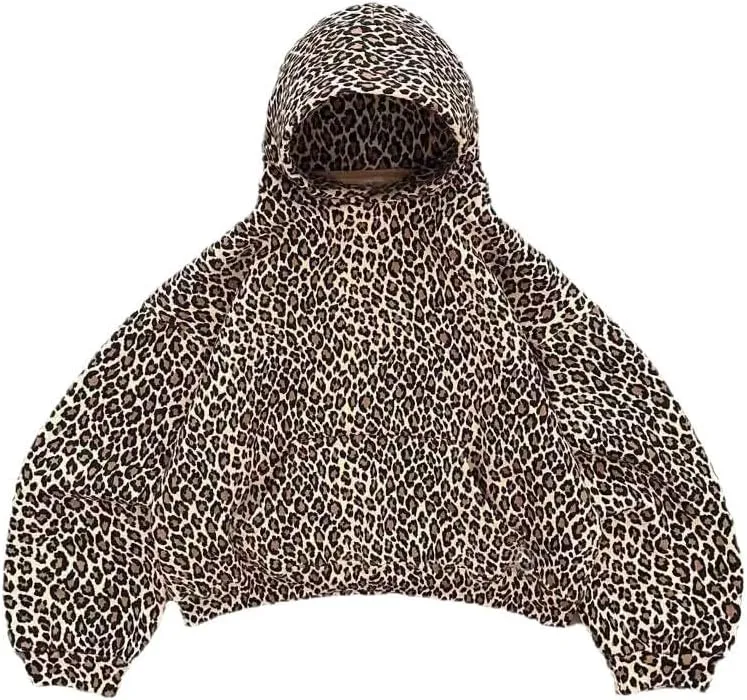 Hoodies Y2k Leopard Print Hoodies for Women Men Cheetah Print Sweatshirt Graphic Hoodies 2000s Sweatshirt