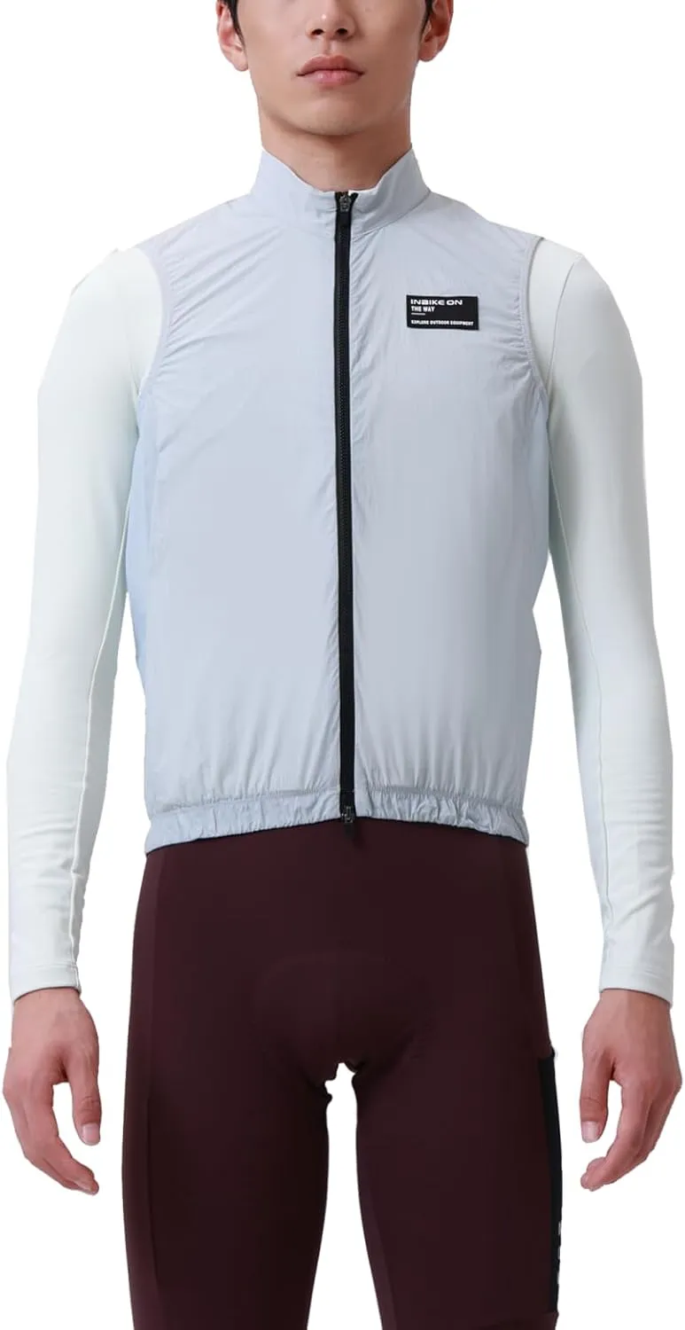 INBIKE Lightweight Cycling Vest for Men, Water Resistant Windproof Sleeveless Jacket, Breathable Reflective Biking Running