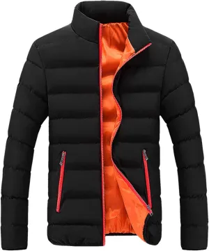 Jackets for Men,Men's Fashion Business Solid Color Warm Fleece Hooded Outdoor Full Zipper Casual Jacket Coats