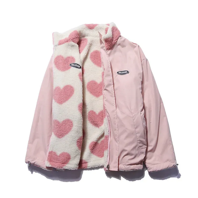Jade - Reversible Heart Fleece Jacket