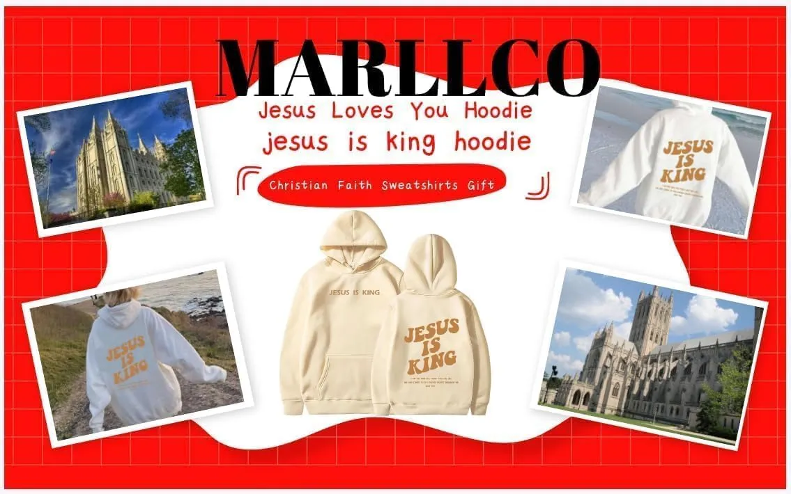 Jesus Is King Hoodie,Jesus Loves You Hoodie,Faith Over Fear Hoodie,Christian Faith Sweatshirts Gift for men women