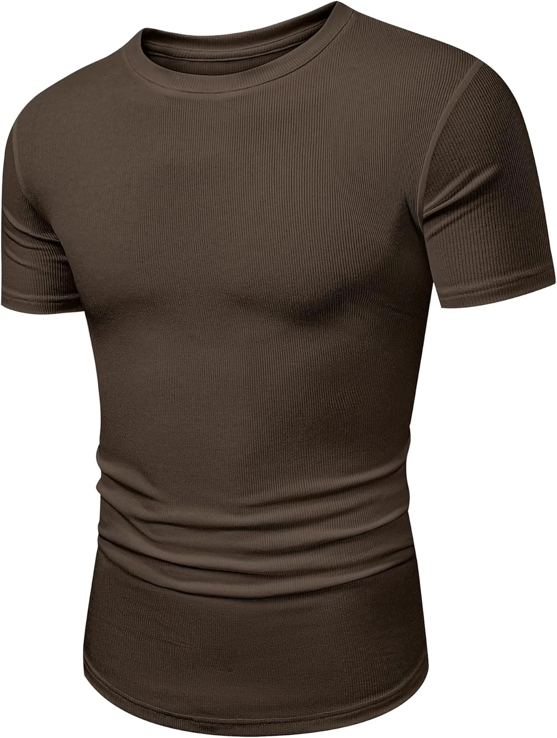JMIERR Mens Short Sleeve T Shirt Summer Muscle Slim Fitted Crewneck Longline Tees Shirts for Gym Workout