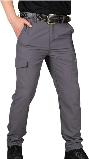 jsaierl Mens Hiking Pants Slim Fit Waterproof Quick Dry Fishing Pants Outdoor Lightweight Travel Climbing Stretch Cargo Pants