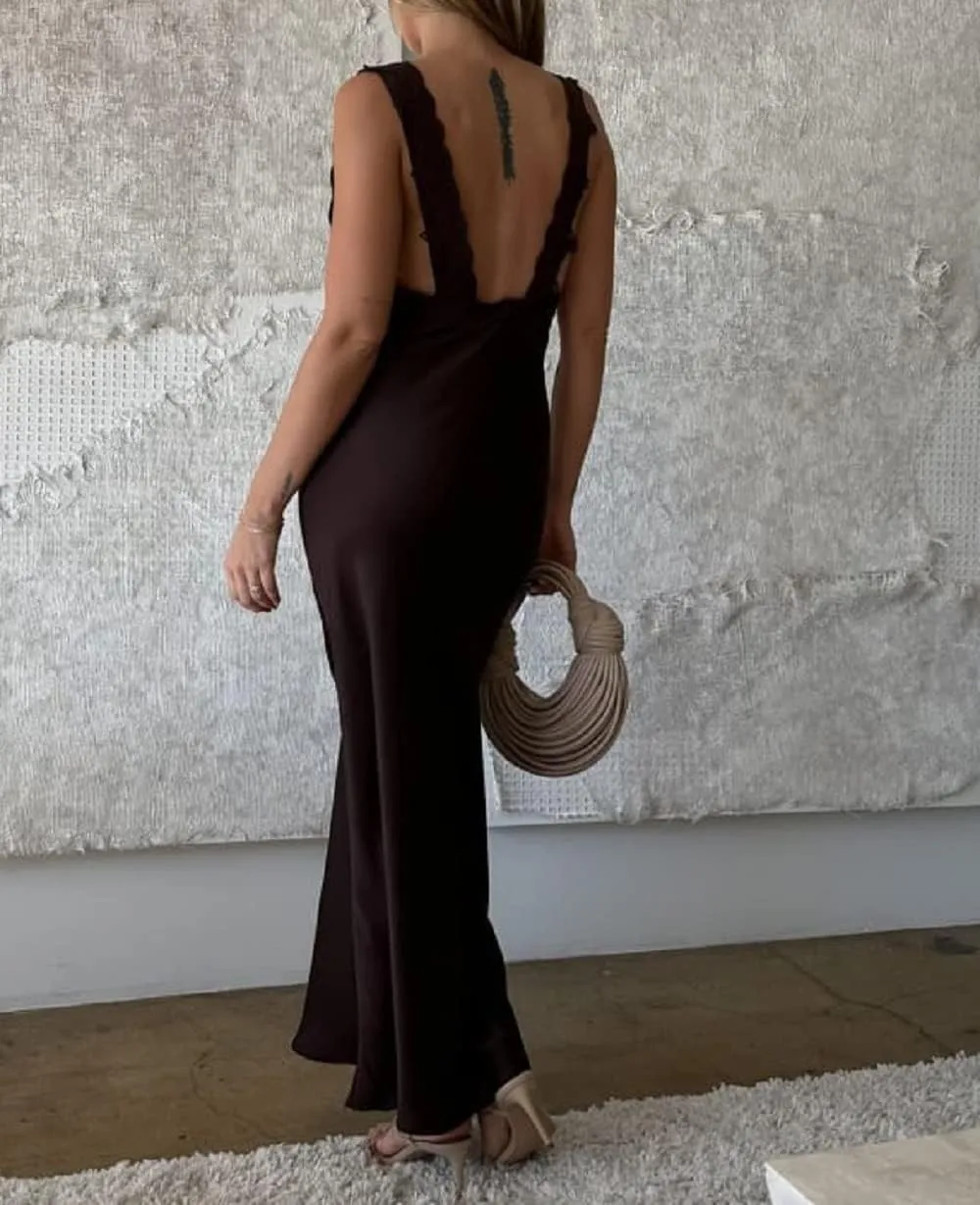 Juakoso Women Y2K Floral Printed Maxi Dress V Neck Backless Long Dress Sleeveless Going Out Sundress Summer Beachwear