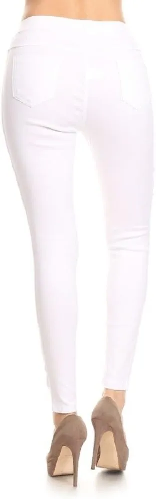 Jvini Women's Pull-On Ripped Distressed Stretch Legging Pants Denim Jean Reg-Plus Size