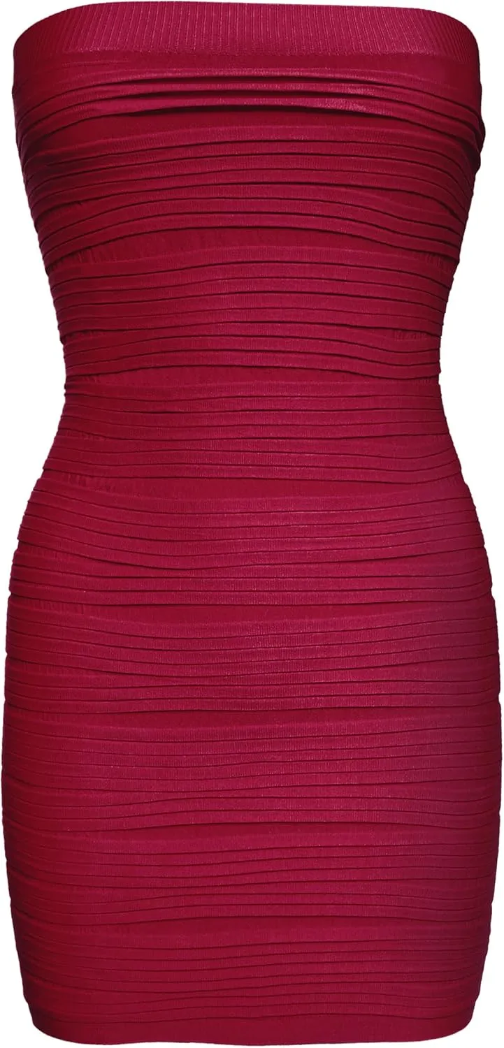 KMystic Strapless Tube Dress and Pencil Midi Bodycon Skirt in One