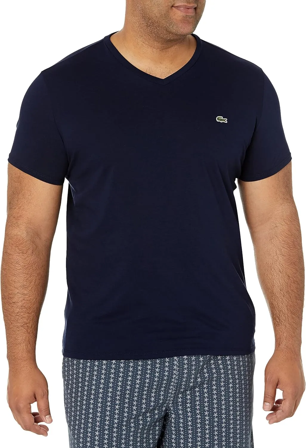Lacoste Men's Short Sleeve V-Neck Pima Cotton Jersey T-Shirt