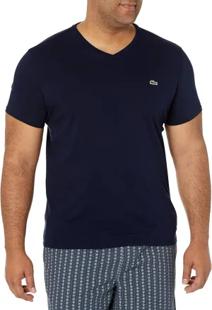 Lacoste Men's Short Sleeve V-Neck Pima Cotton Jersey T-Shirt