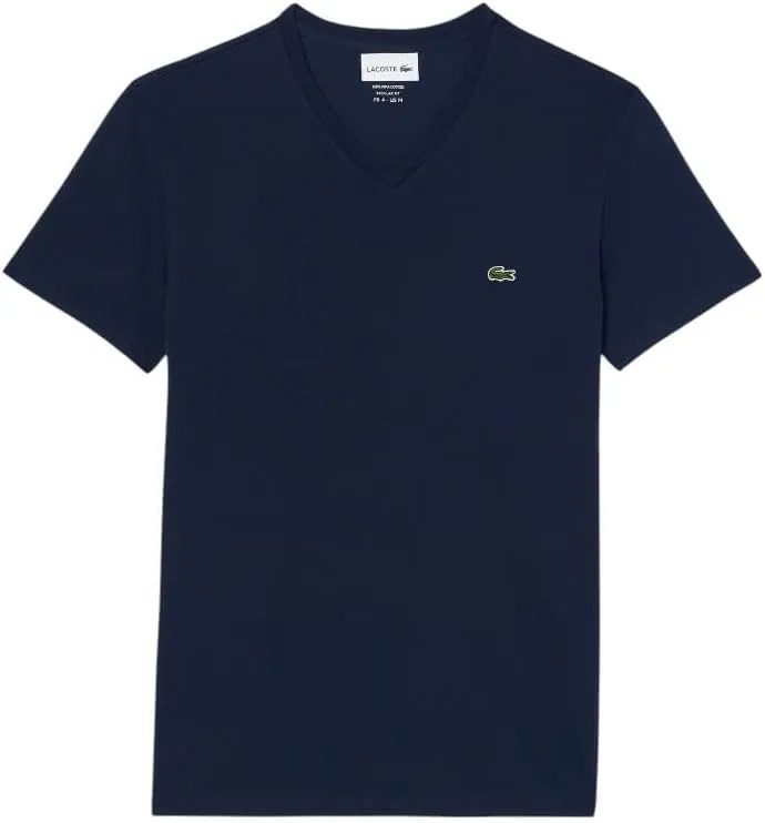 Lacoste Men's Short Sleeve V-Neck Pima Cotton Jersey T-Shirt