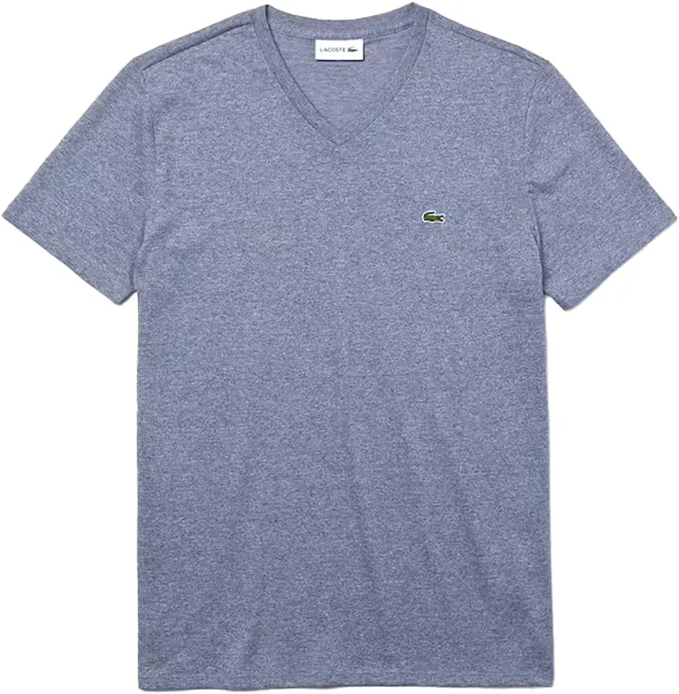 Lacoste Men's Short Sleeve V-Neck Pima Cotton Jersey T-Shirt