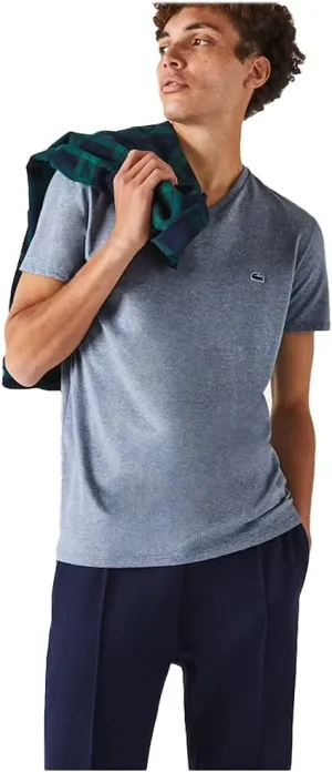 Lacoste Men's Short Sleeve V-Neck Pima Cotton Jersey T-Shirt
