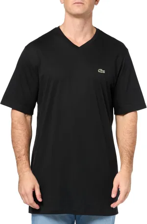 Lacoste Men's Tall Fit Ribbed V-Neck Cotton T-Shirt