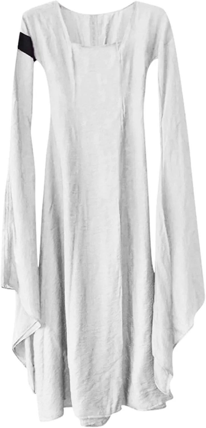 LCMTWX Halloween Costumes for Women Double Layer Chiffon Mesh V Neck Dress Vintage Dress Skirt Himiko Toga Cosplay