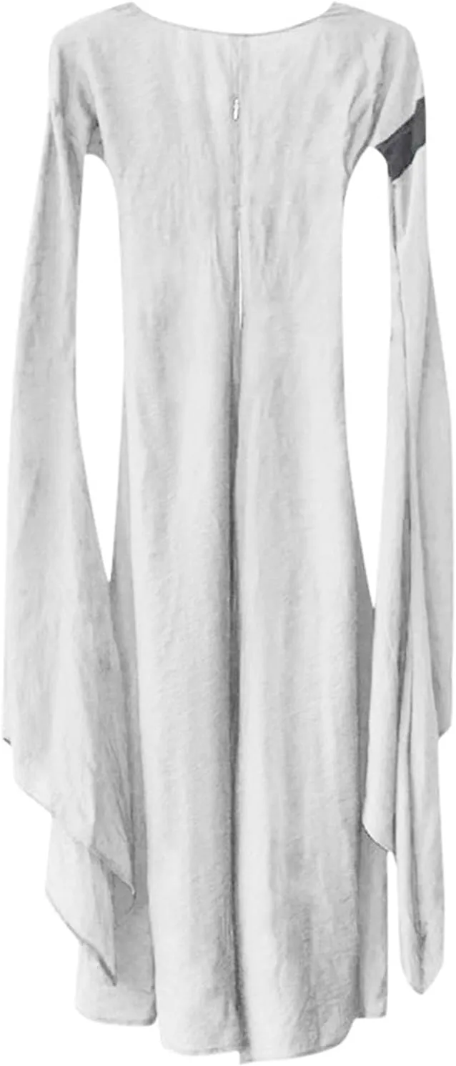 LCMTWX Halloween Costumes for Women Double Layer Chiffon Mesh V Neck Dress Vintage Dress Skirt Himiko Toga Cosplay