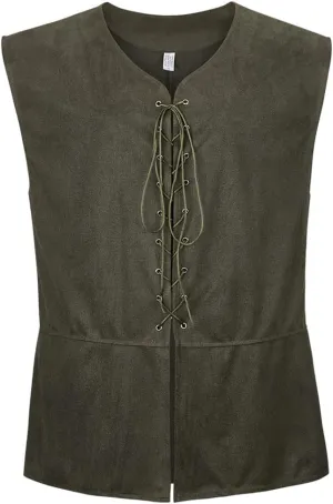 Lehauya Men's Pirate Vest Renaissance Vest Costume Pirate Costumes Medieval Steampunk Gothic Waistcoat