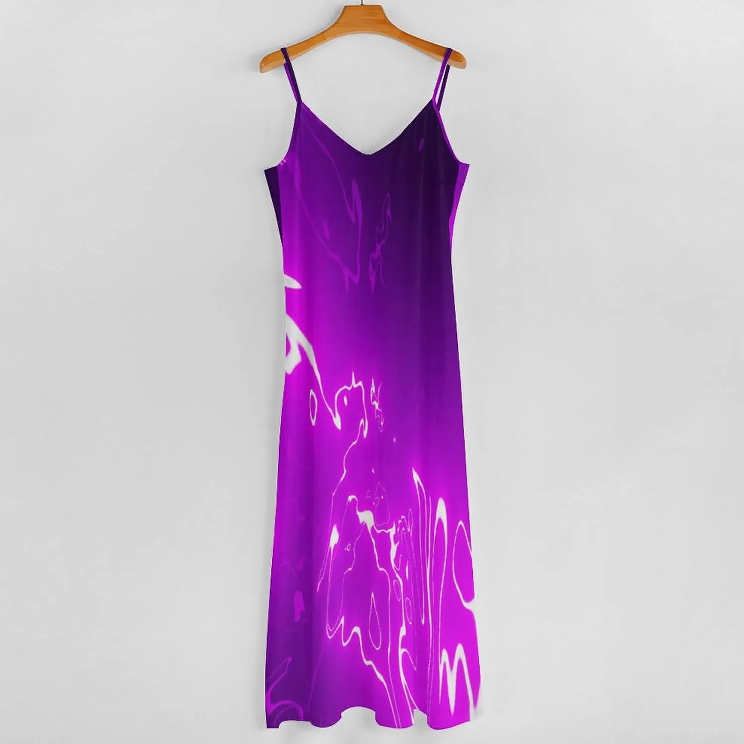 Lightning Star Cute Women's Casual Maxi Dresses Summer Spaghetti Straps Long Sleeveless Dress Sundress