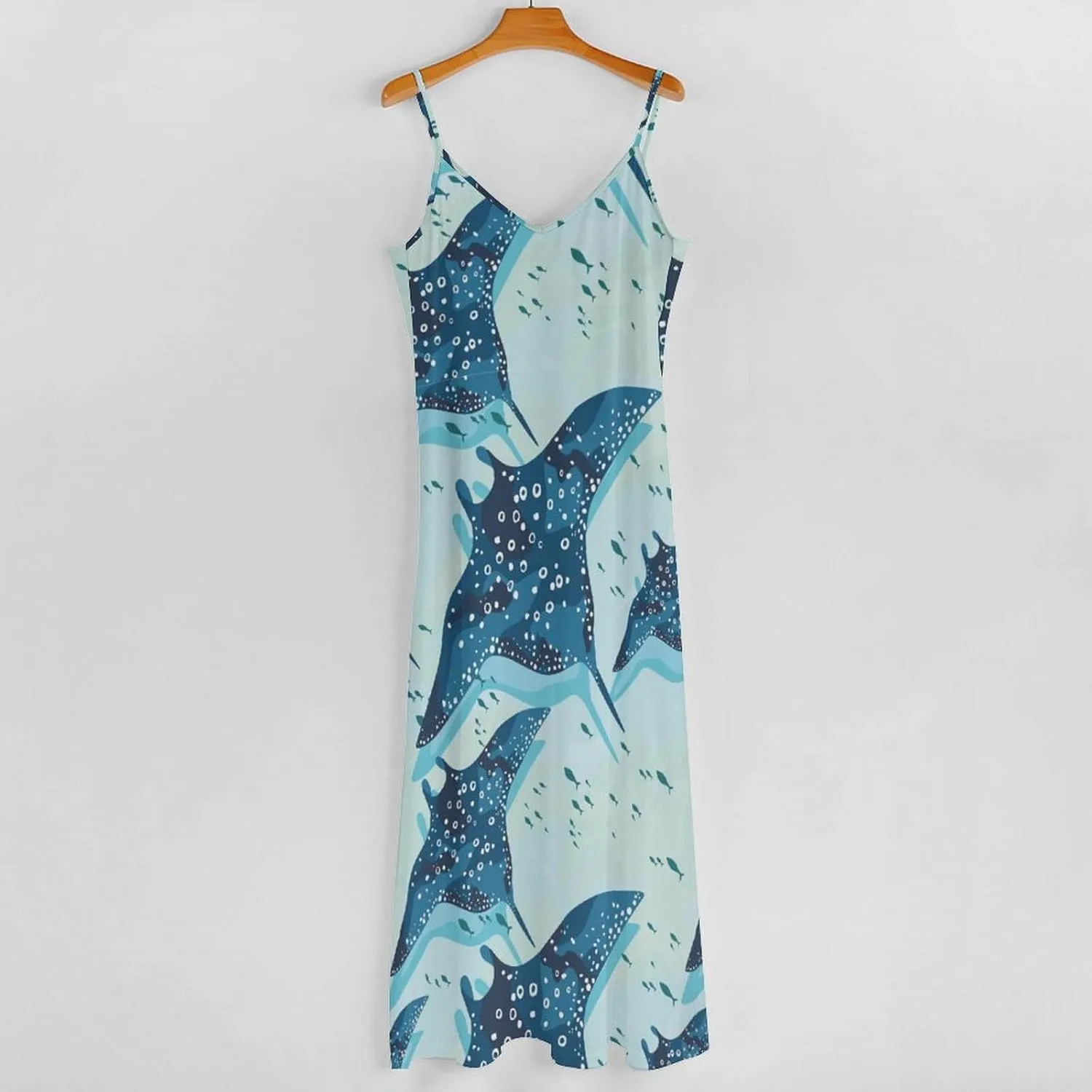 Lightning Star Cute Women's Casual Maxi Dresses Summer Spaghetti Straps Long Sleeveless Dress Sundress