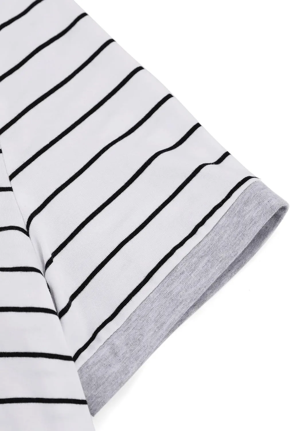 LilyCoco Women's Striped Shirt Short Sleeve Color Block Tops Notched Neck Summer Tee