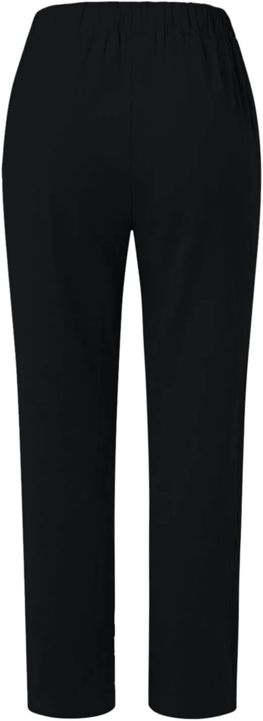 Linen Wide Leg Pants for Woman High Waisted Pull On Button Drawstring Baggy Casual Summer Palazzo Pants with Pockets